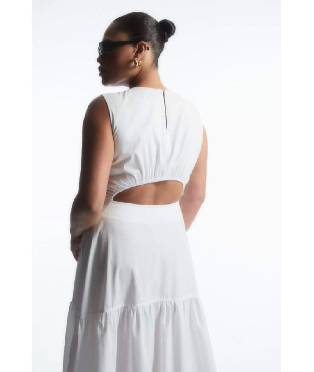 COS Белое хлопковое повседневное платье, фото 4