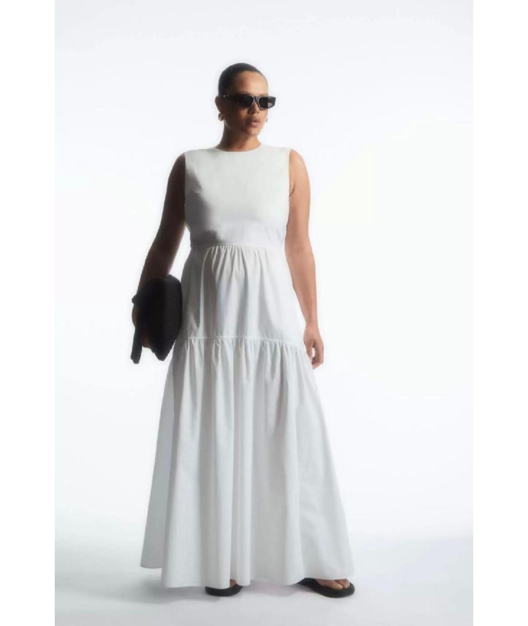 COS Белое хлопковое повседневное платье, фото 3