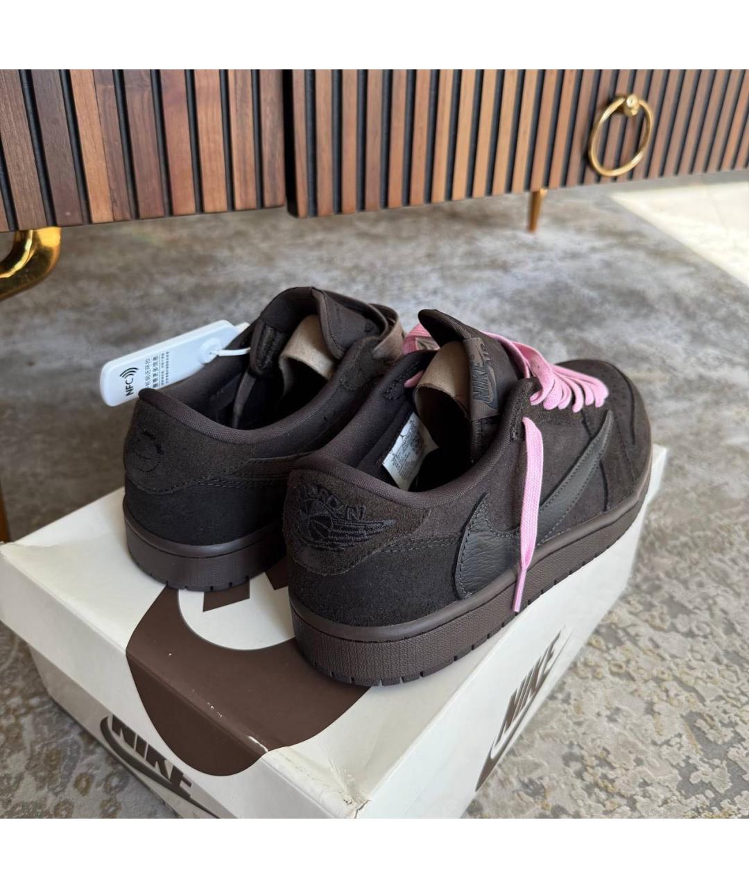 NIKE Коричневые замшевые низкие кроссовки / кеды, фото 4