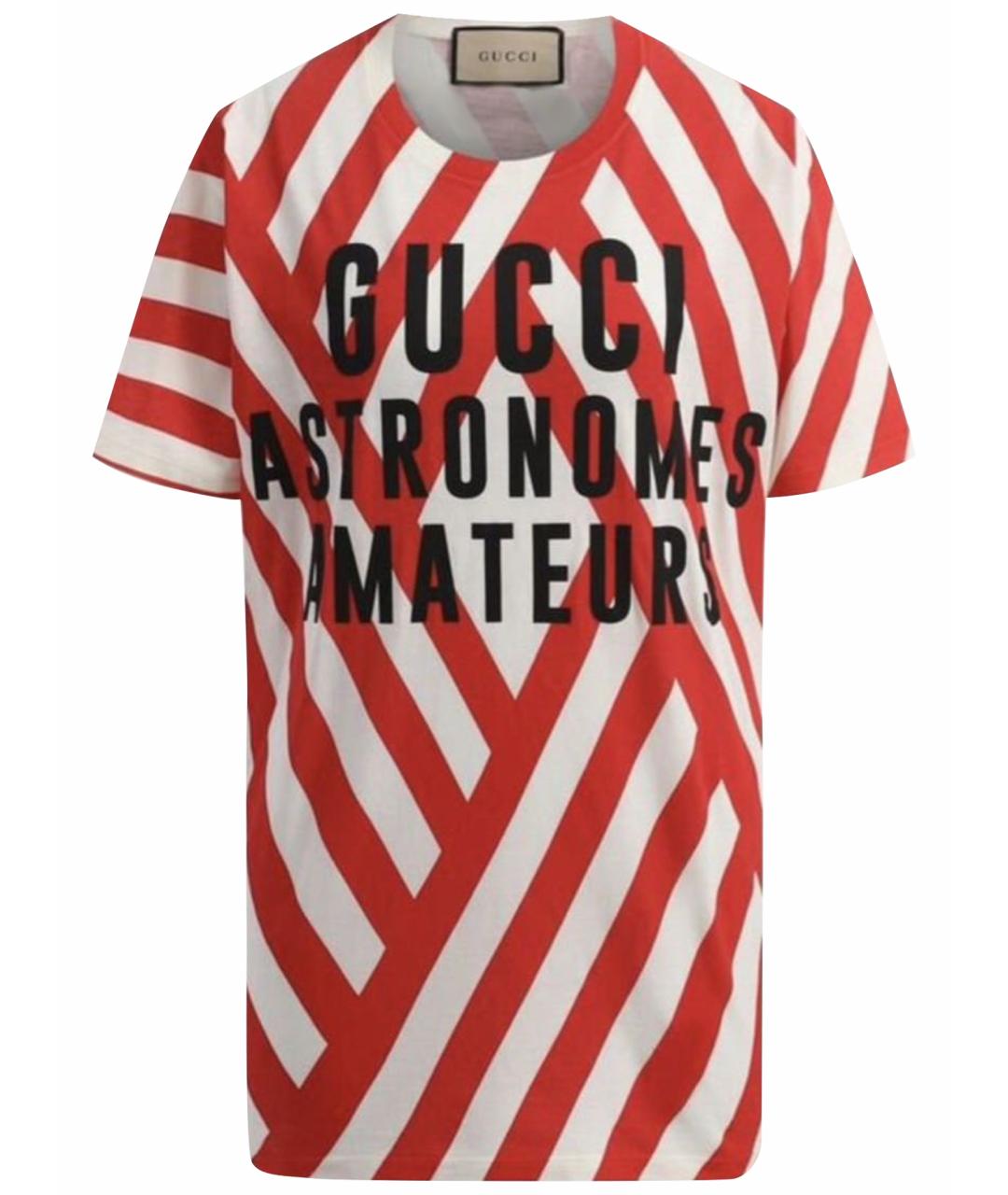 GUCCI Красная хлопковая футболка, фото 1