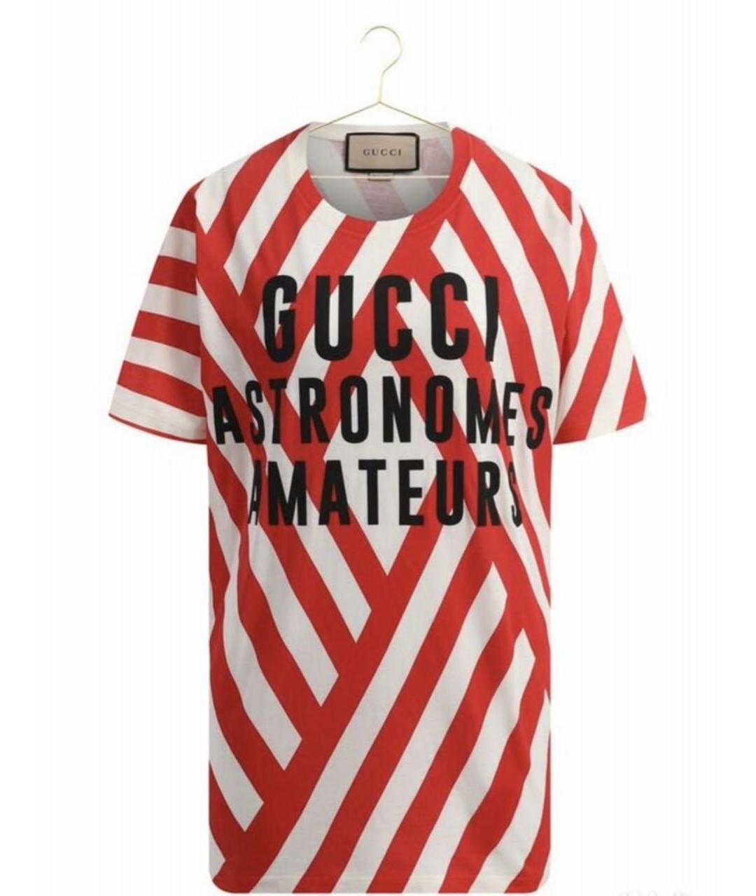 GUCCI Красная хлопковая футболка, фото 8