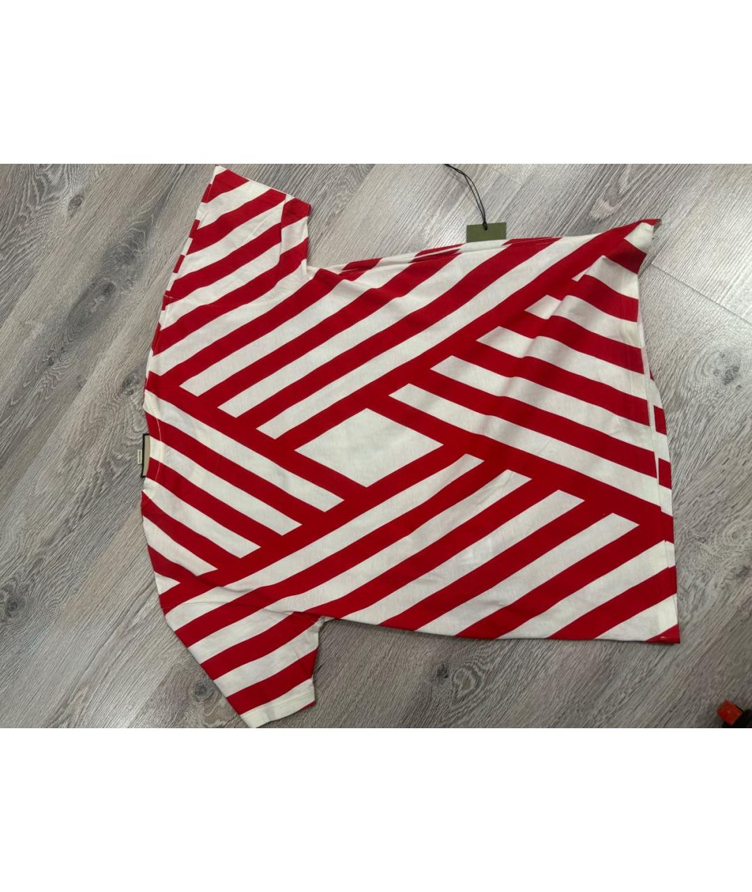 GUCCI Красная хлопковая футболка, фото 5