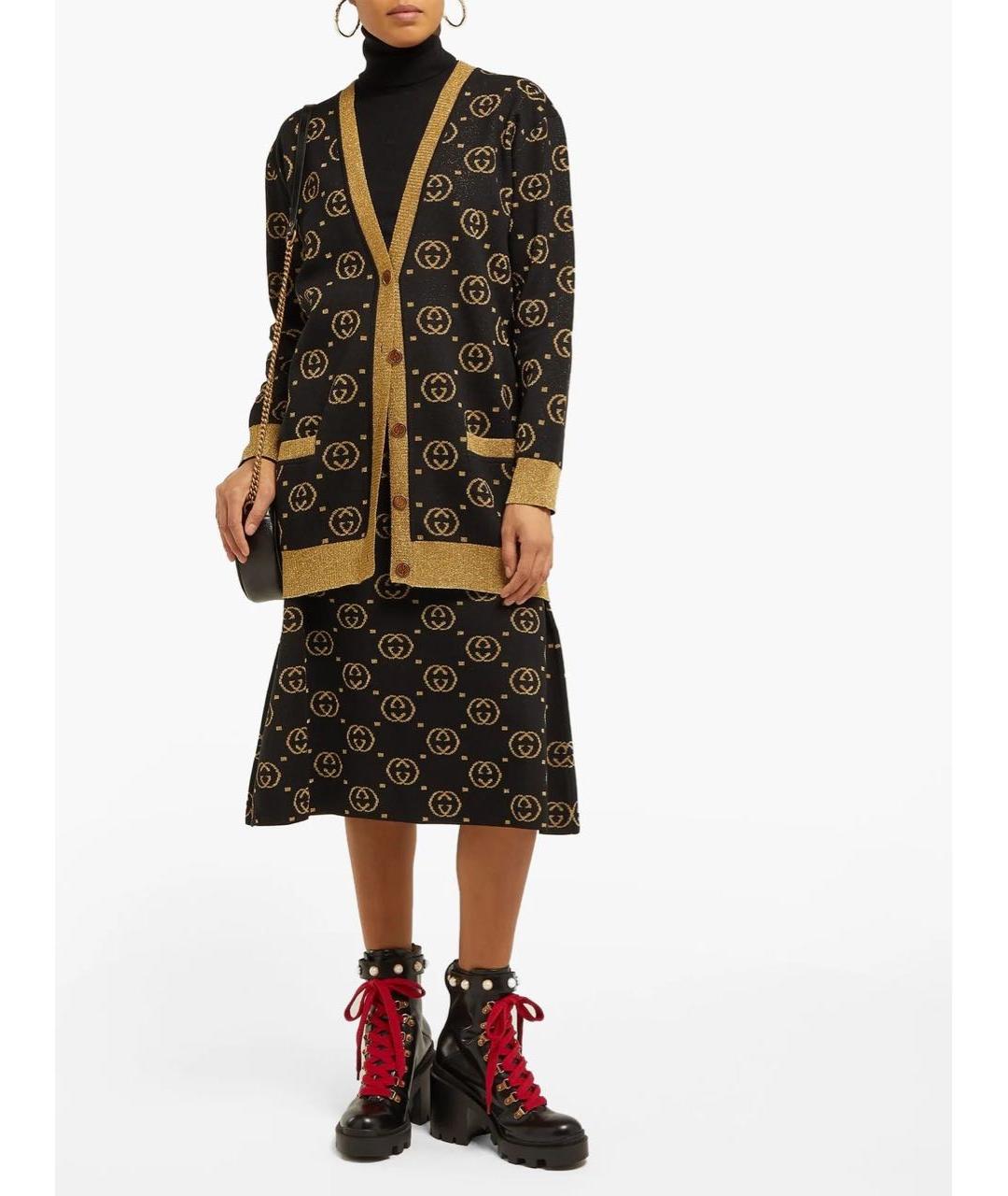 GUCCI Черный шерстяной кардиган, фото 8