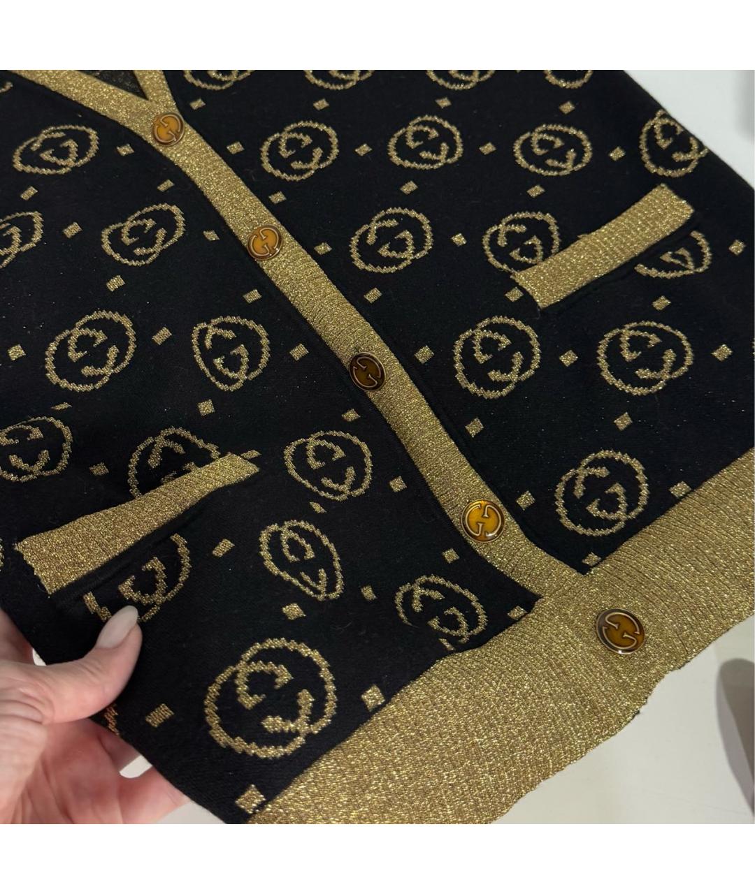 GUCCI Черный шерстяной кардиган, фото 3