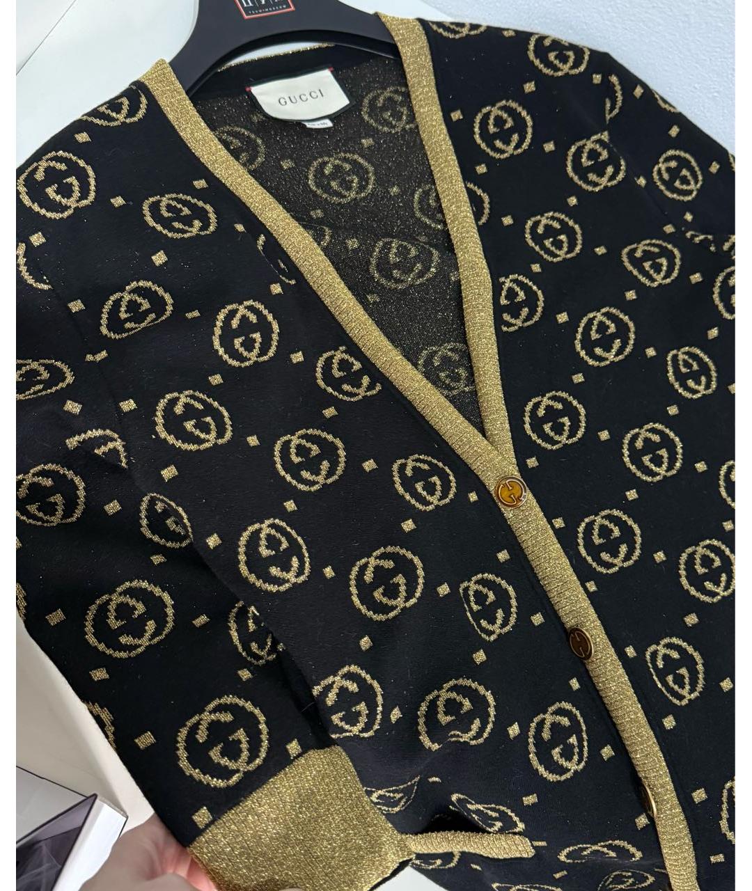 GUCCI Черный шерстяной кардиган, фото 2