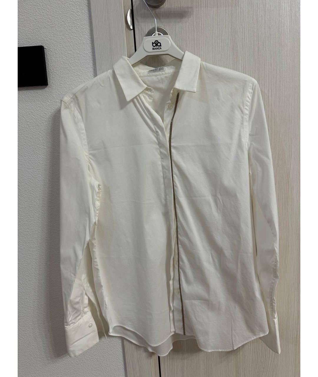 BRUNELLO CUCINELLI Белая хлопковая рубашка, фото 5