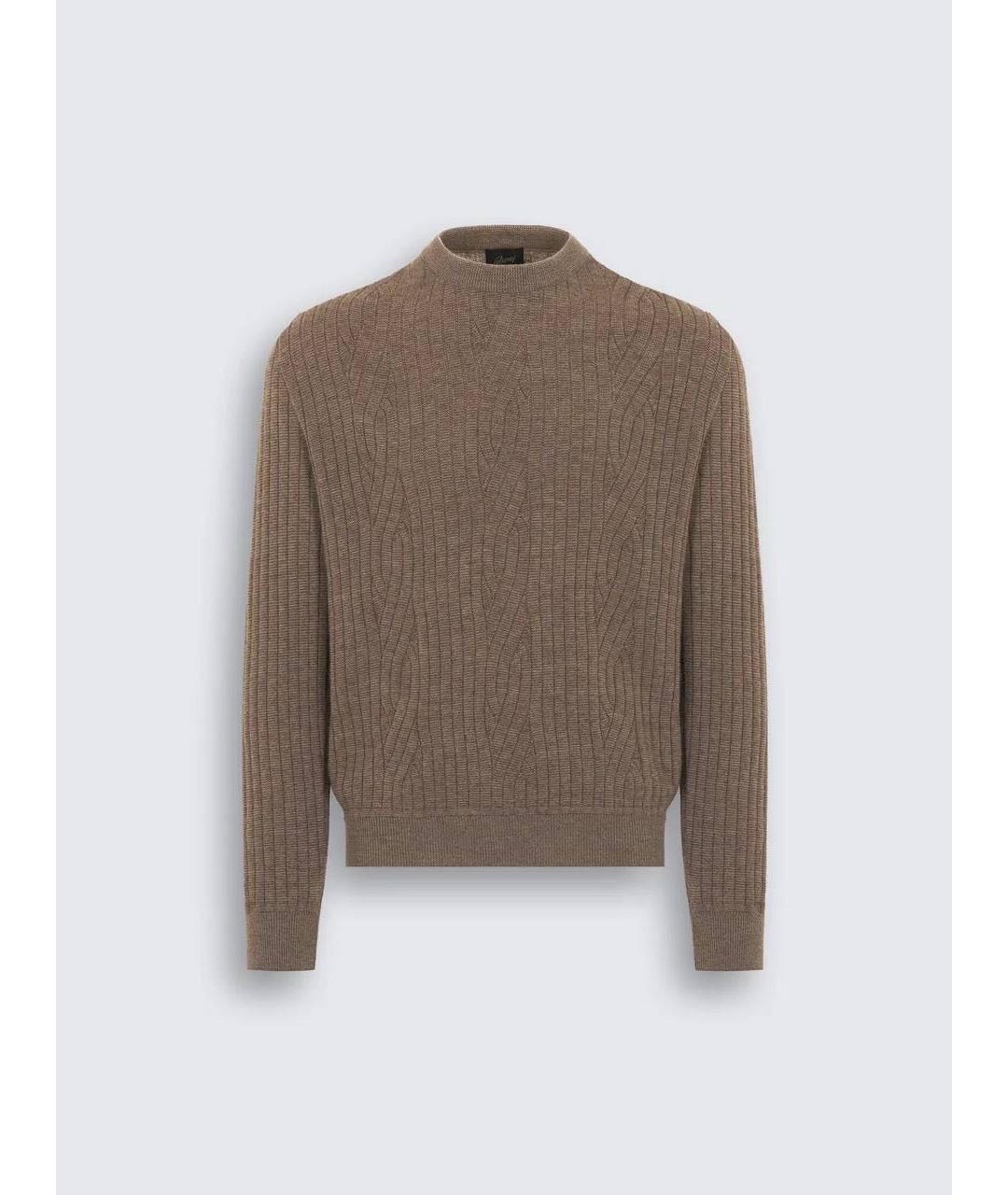 BRIONI Коричневый шерстяной джемпер / свитер, фото 5