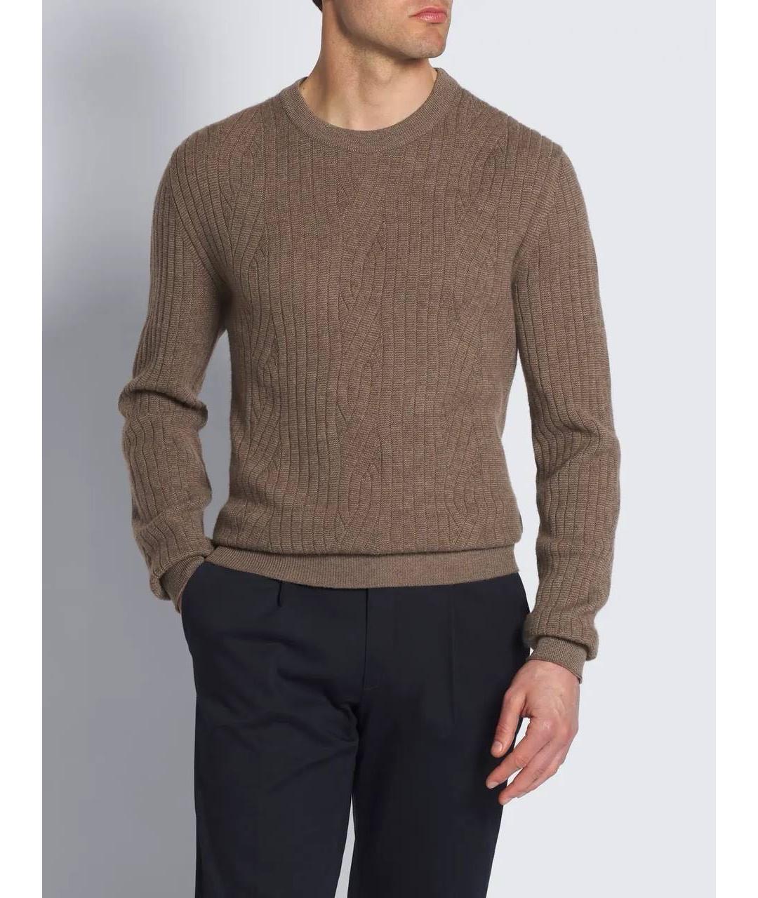 BRIONI Коричневый шерстяной джемпер / свитер, фото 2