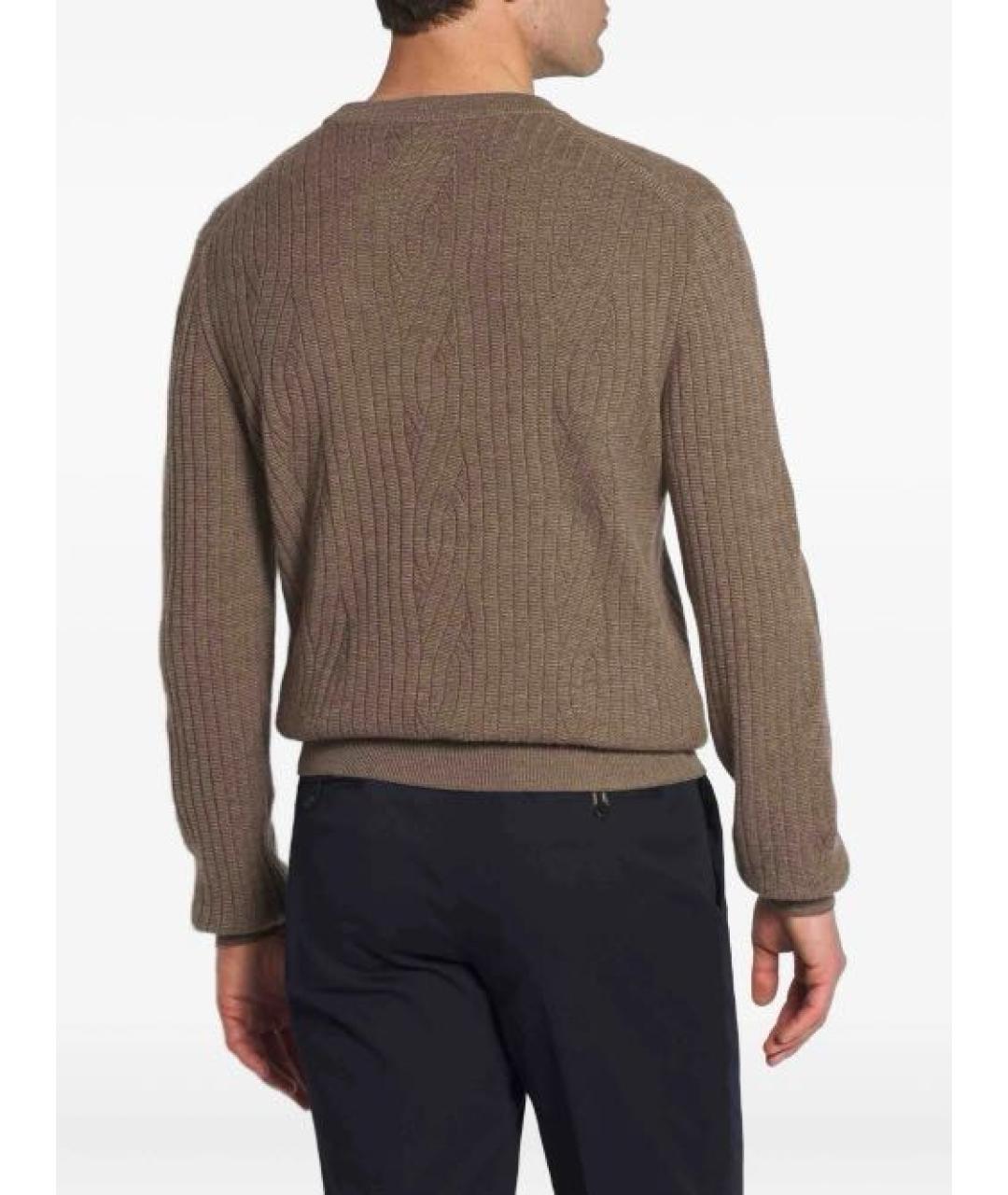 BRIONI Коричневый шерстяной джемпер / свитер, фото 3