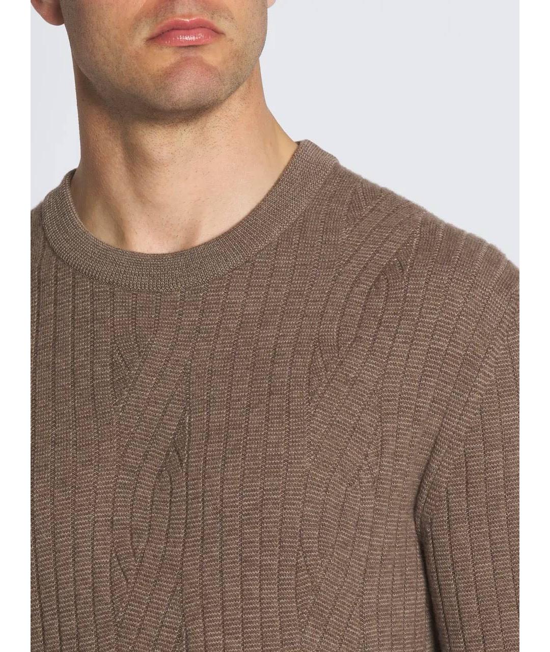 BRIONI Коричневый шерстяной джемпер / свитер, фото 4