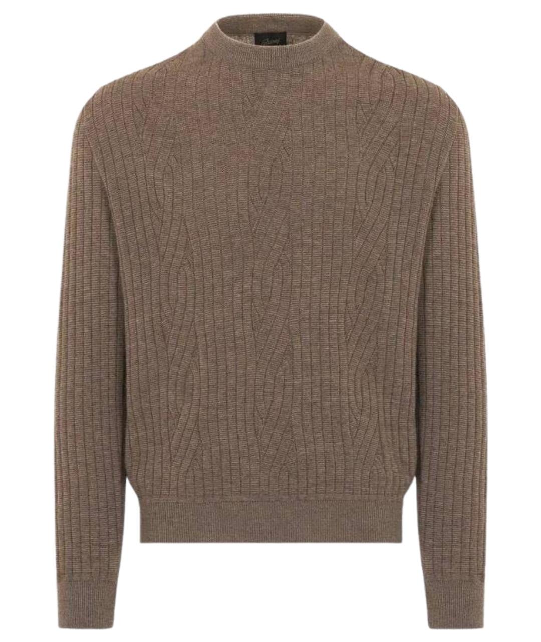 BRIONI Коричневый шерстяной джемпер / свитер, фото 1