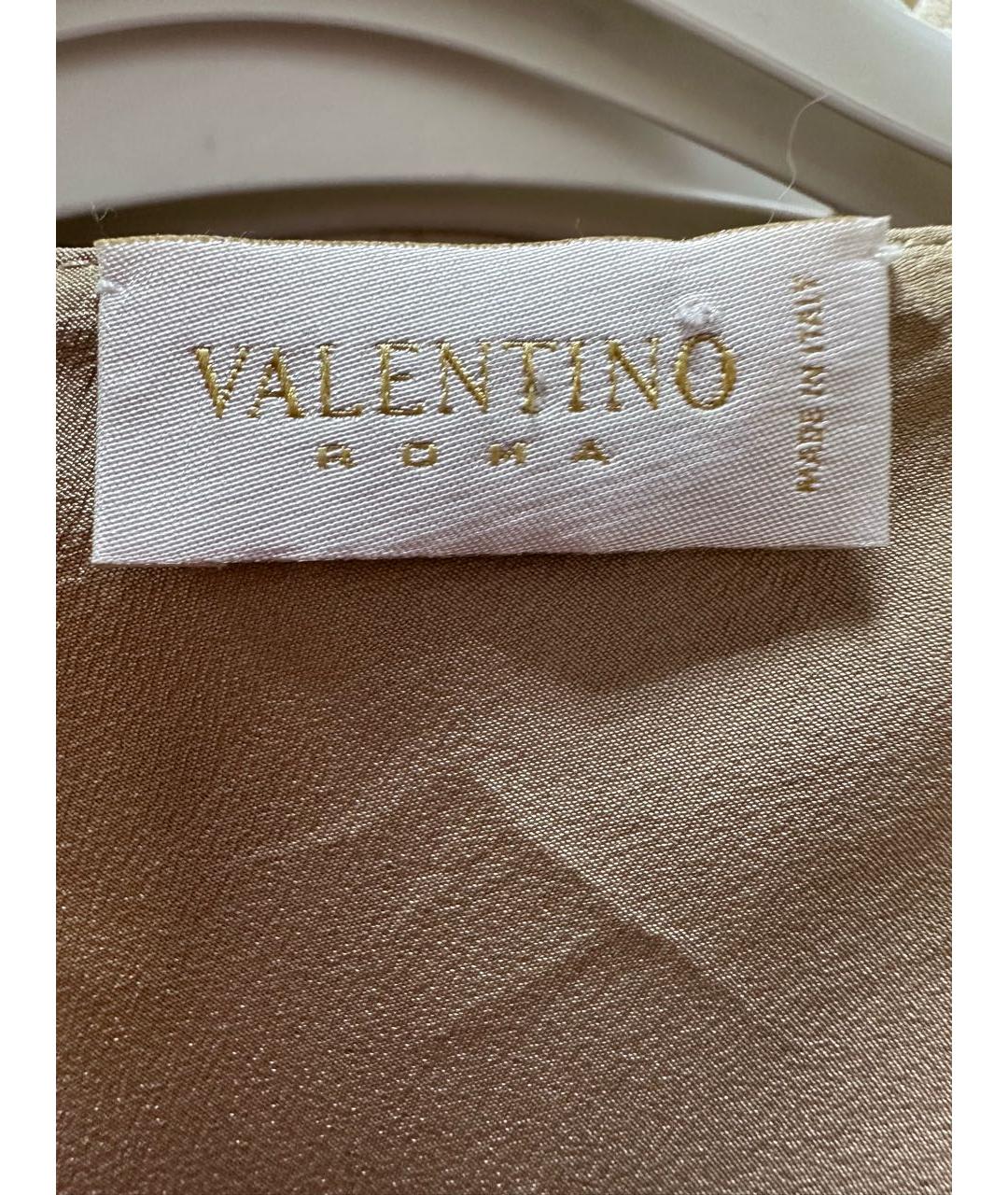 VALENTINO Бежевое шелковое повседневное платье, фото 7