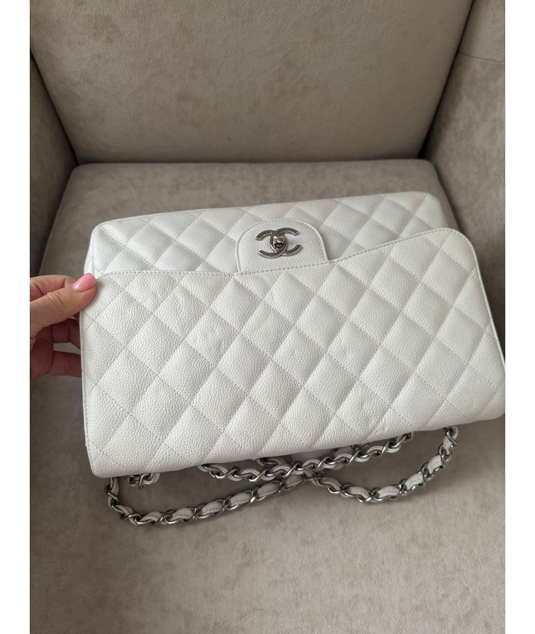 CHANEL Белая кожаная сумка через плечо, фото 2