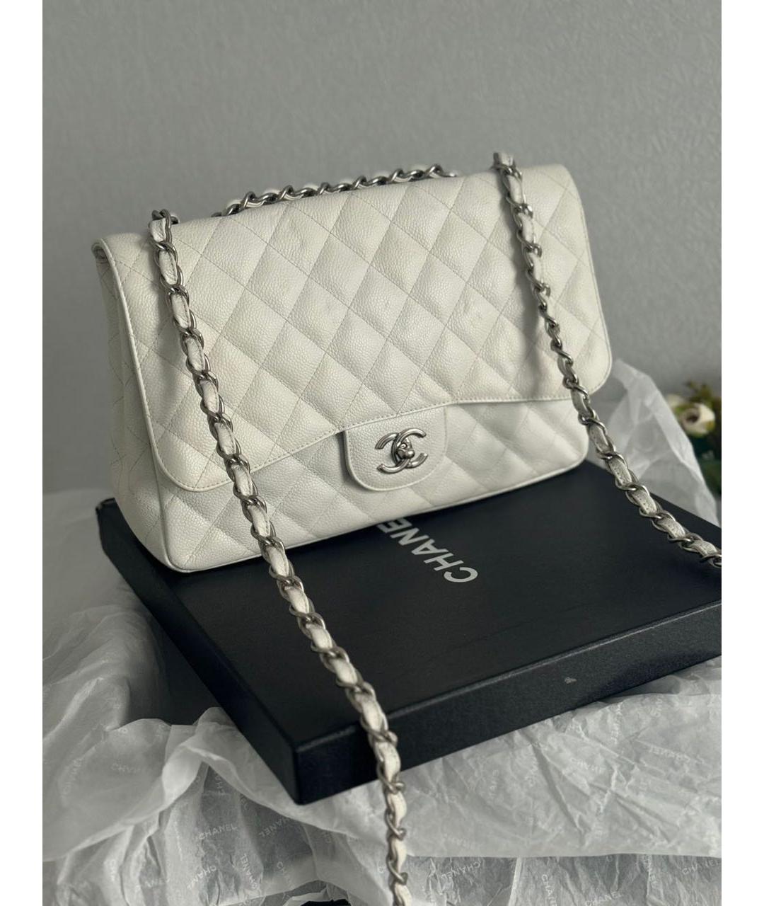 CHANEL Белая кожаная сумка через плечо, фото 9
