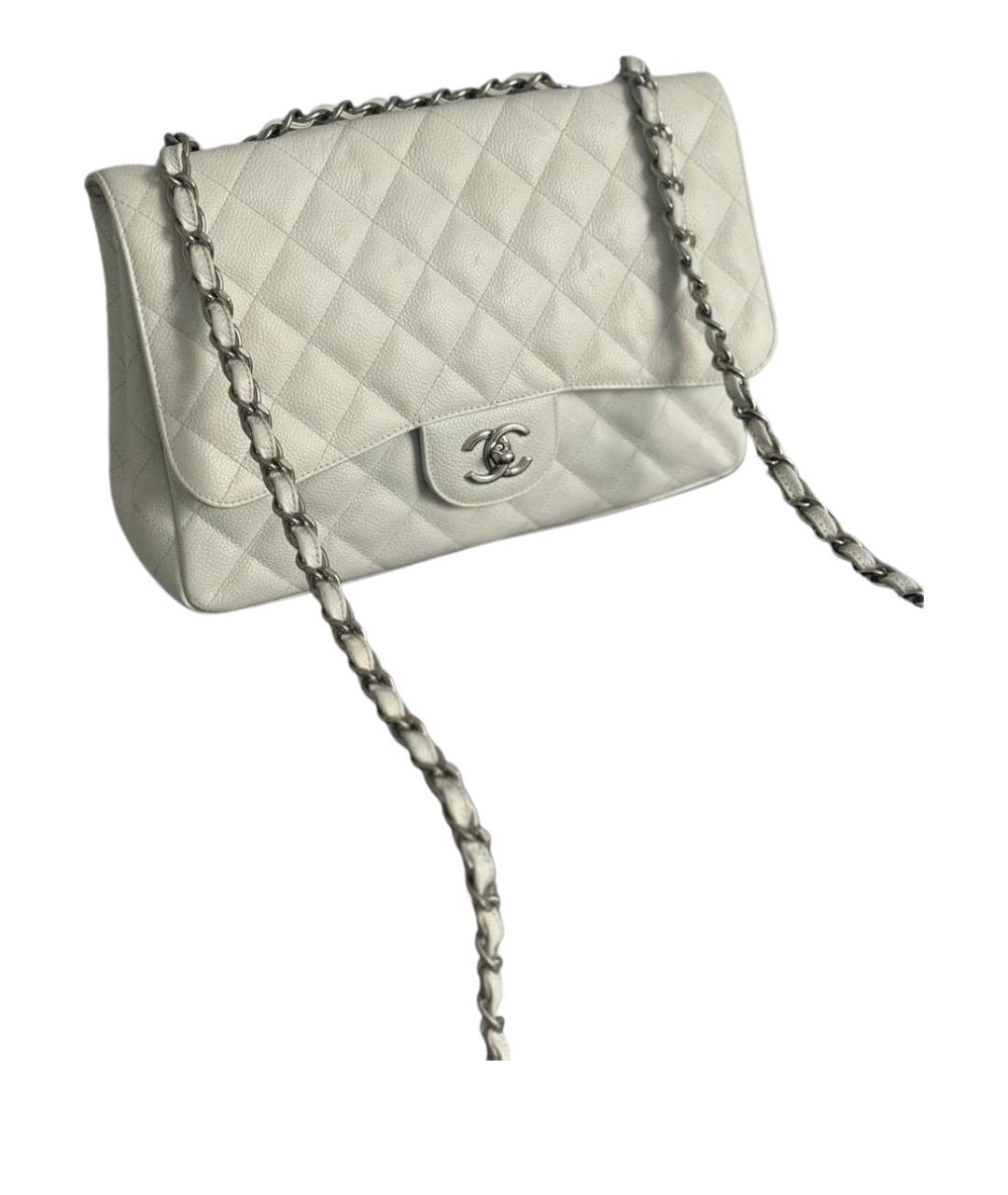 CHANEL Белая кожаная сумка через плечо, фото 10