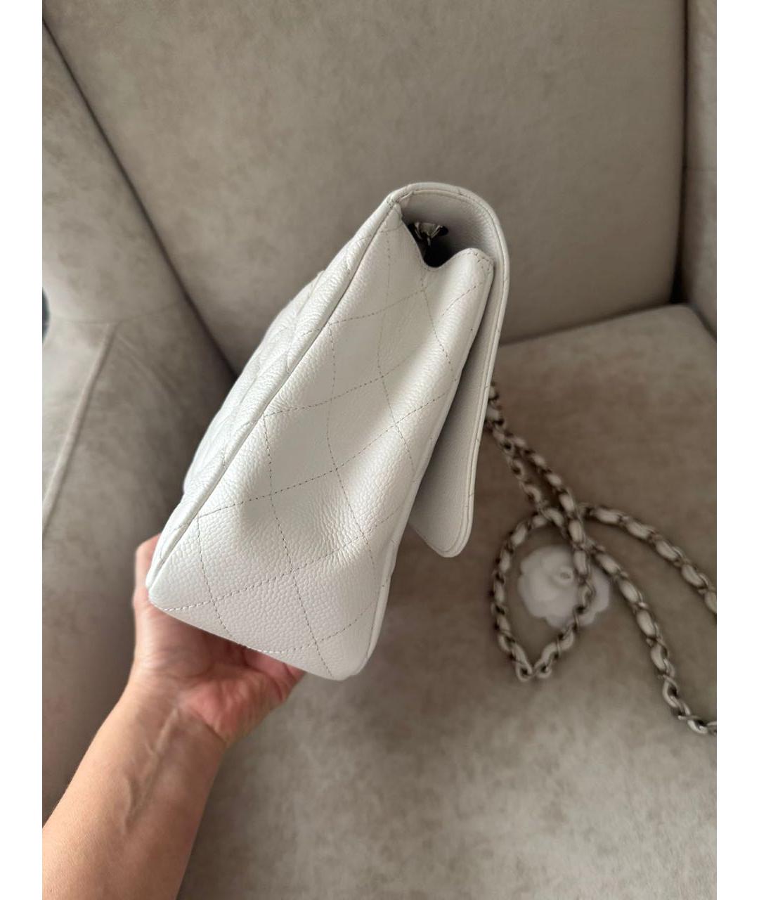 CHANEL Белая кожаная сумка через плечо, фото 5