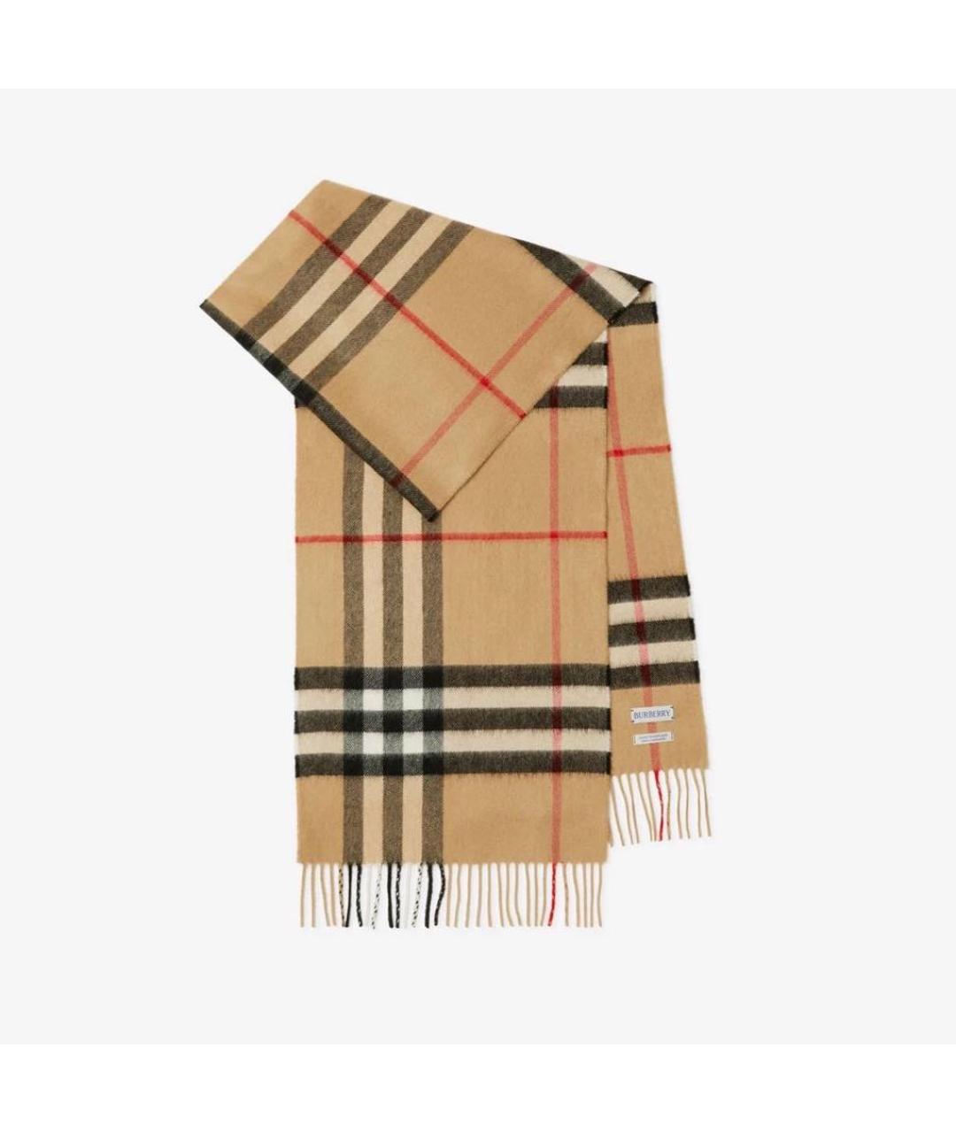 BURBERRY Бежевый кашемировый шарф, фото 4