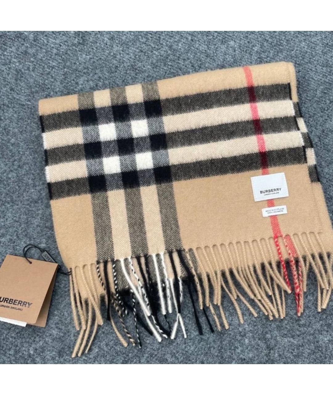 BURBERRY Бежевый кашемировый шарф, фото 3