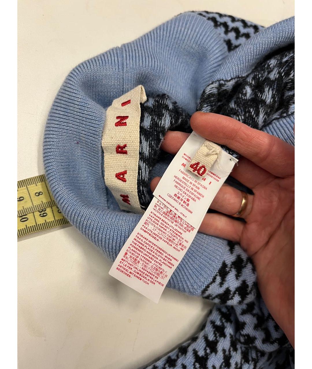 MARNI Голубой шерстяной джемпер / свитер, фото 5
