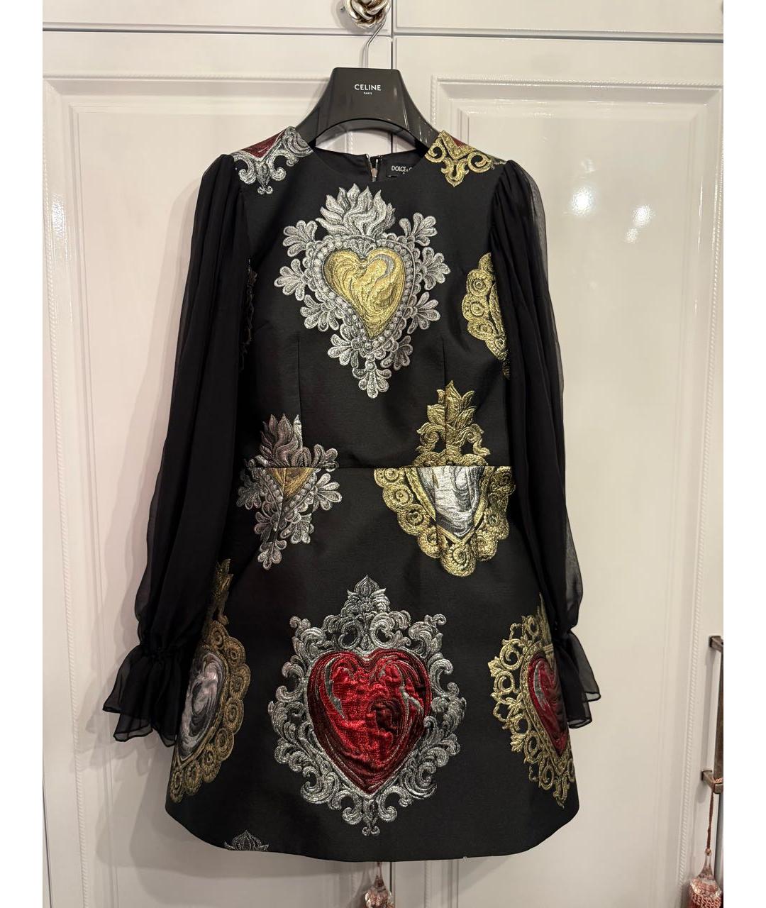 DOLCE&GABBANA Мульти полиэстеровое коктейльное платье, фото 6