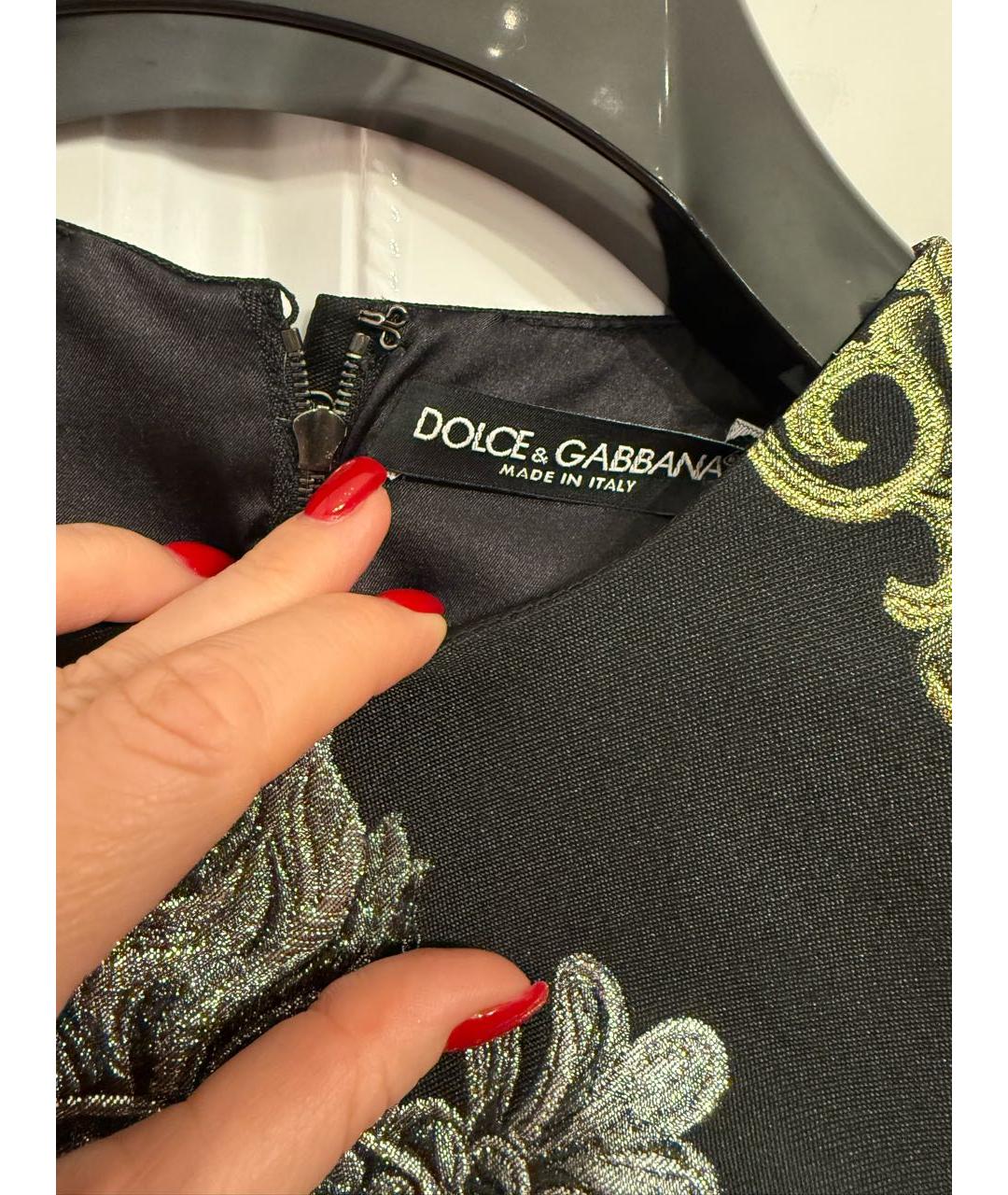 DOLCE&GABBANA Мульти полиэстеровое коктейльное платье, фото 3