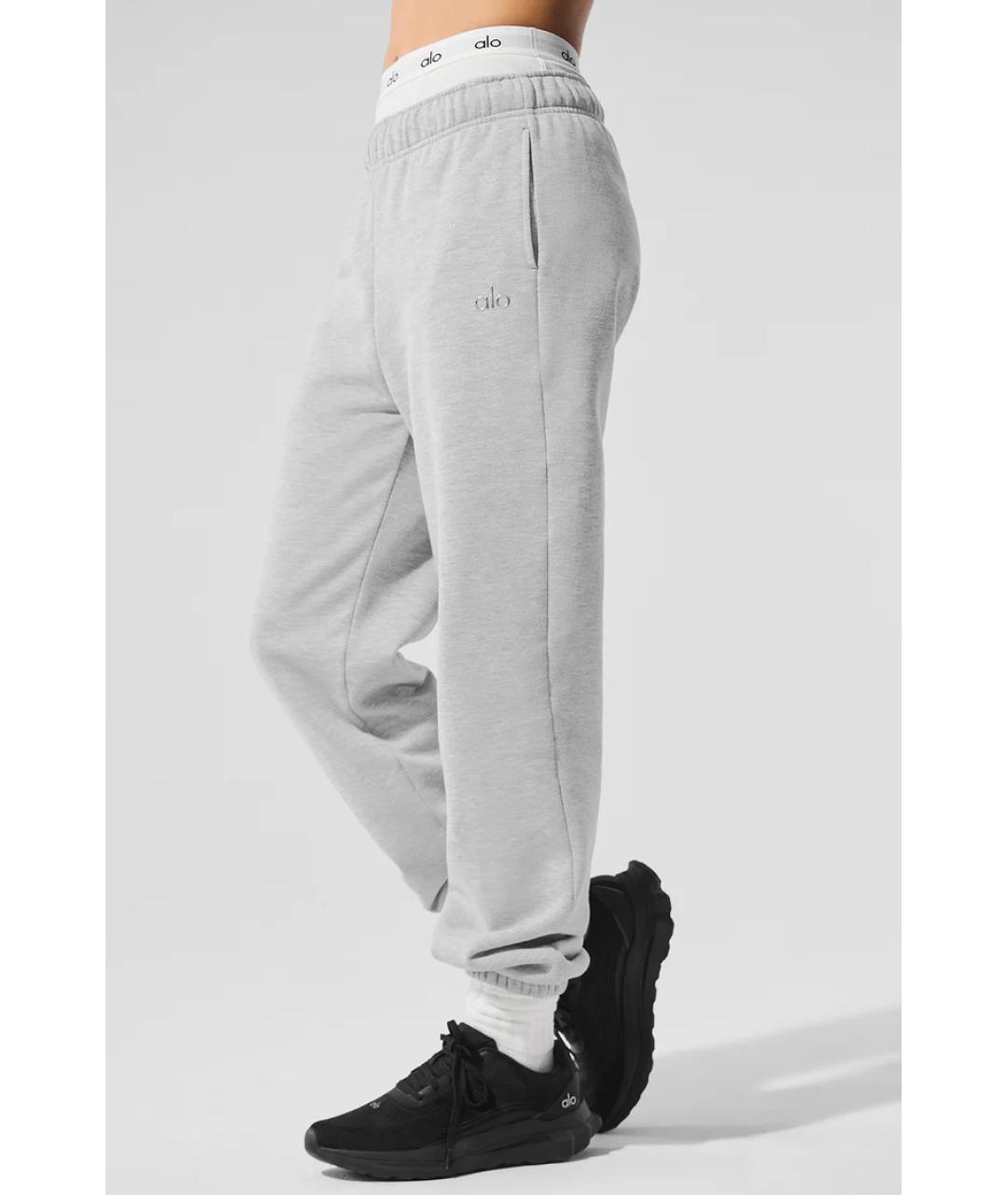 ALO YOGA Серые хлопковые спортивные брюки и шорты, фото 5