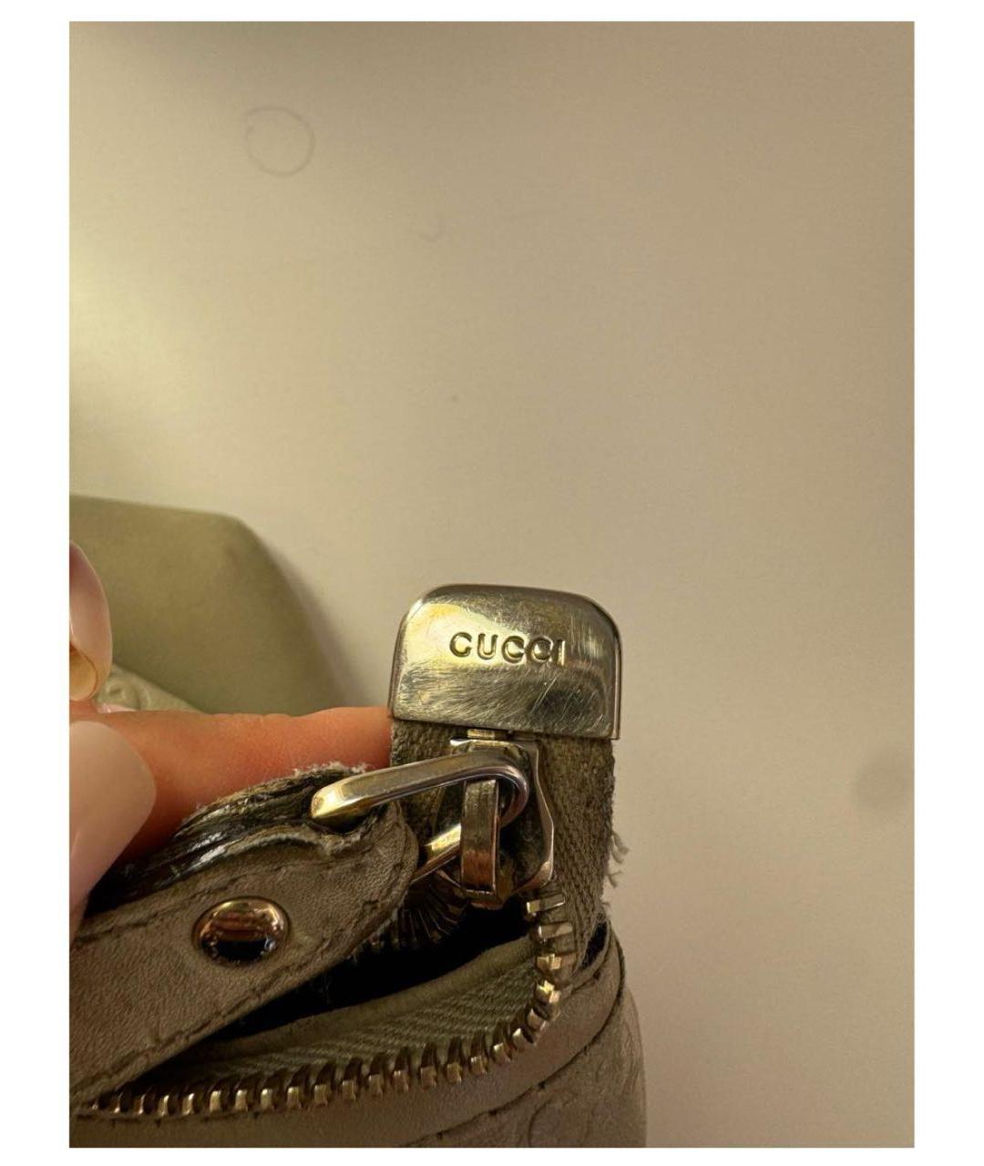 GUCCI Бежевая кожаная сумка с короткими ручками, фото 8