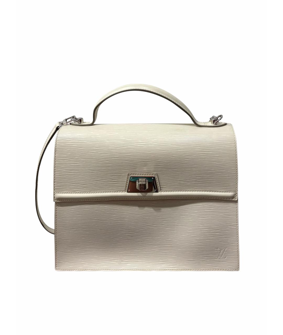 LOUIS VUITTON Белая кожаная сумка с короткими ручками, фото 1