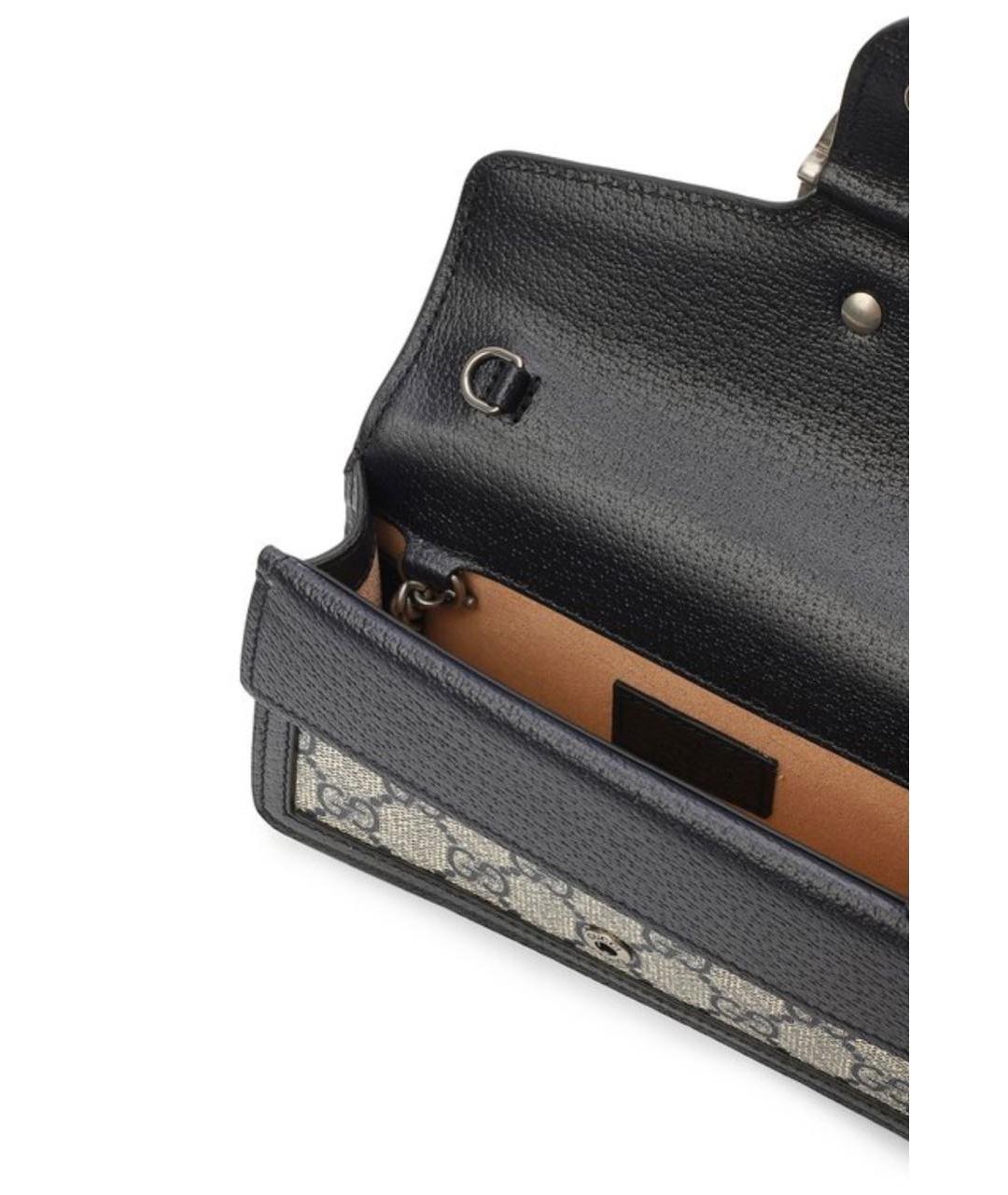 GUCCI Черная кожаная сумка через плечо, фото 4