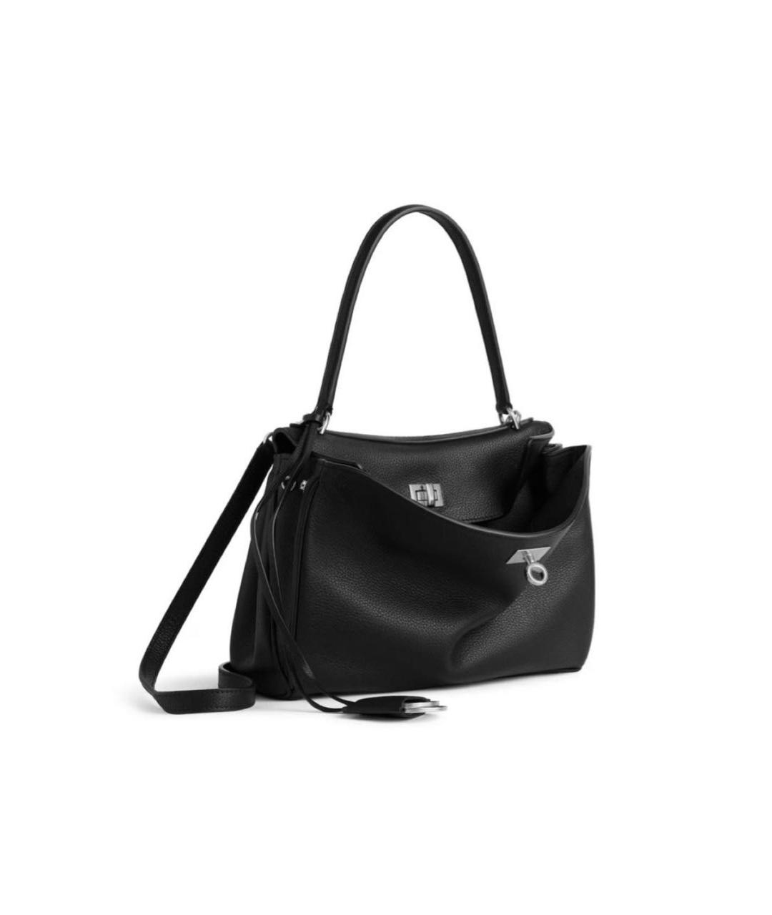 BALENCIAGA Черная кожаная сумка через плечо, фото 2