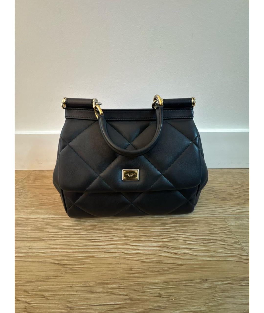 DOLCE&GABBANA Черная кожаная сумка через плечо, фото 5