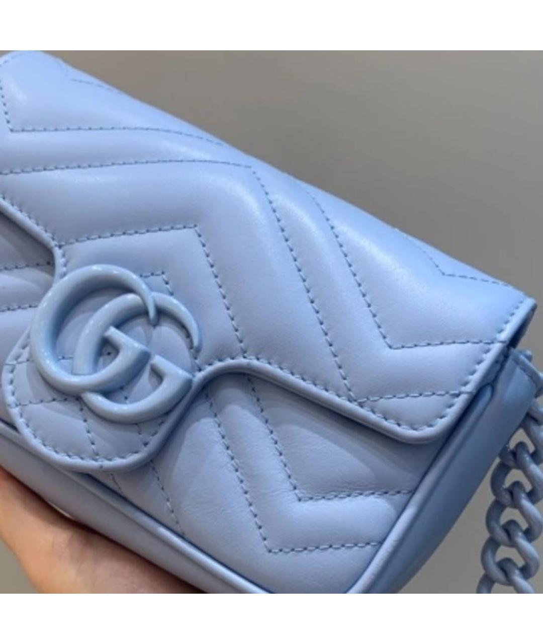 GUCCI Голубая кожаная сумка через плечо, фото 8