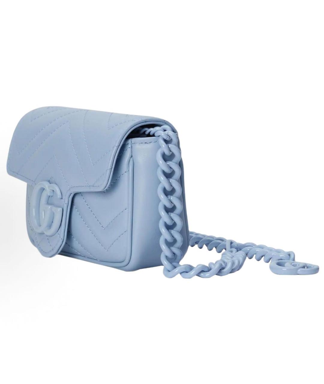 GUCCI Голубая кожаная сумка через плечо, фото 3