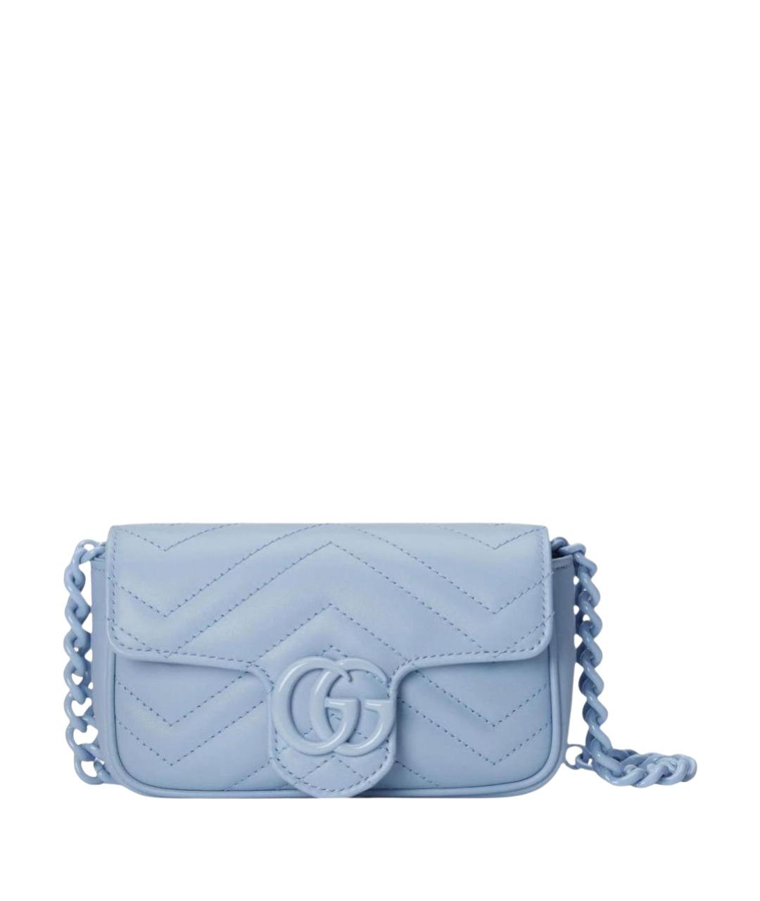 GUCCI Голубая кожаная сумка через плечо, фото 1