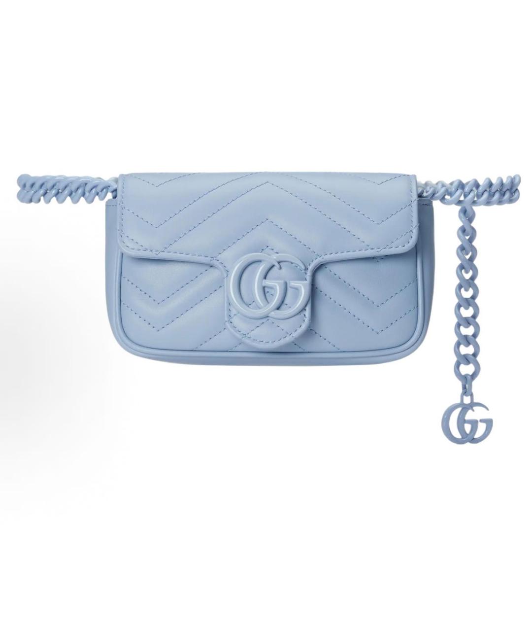 GUCCI Голубая кожаная сумка через плечо, фото 2