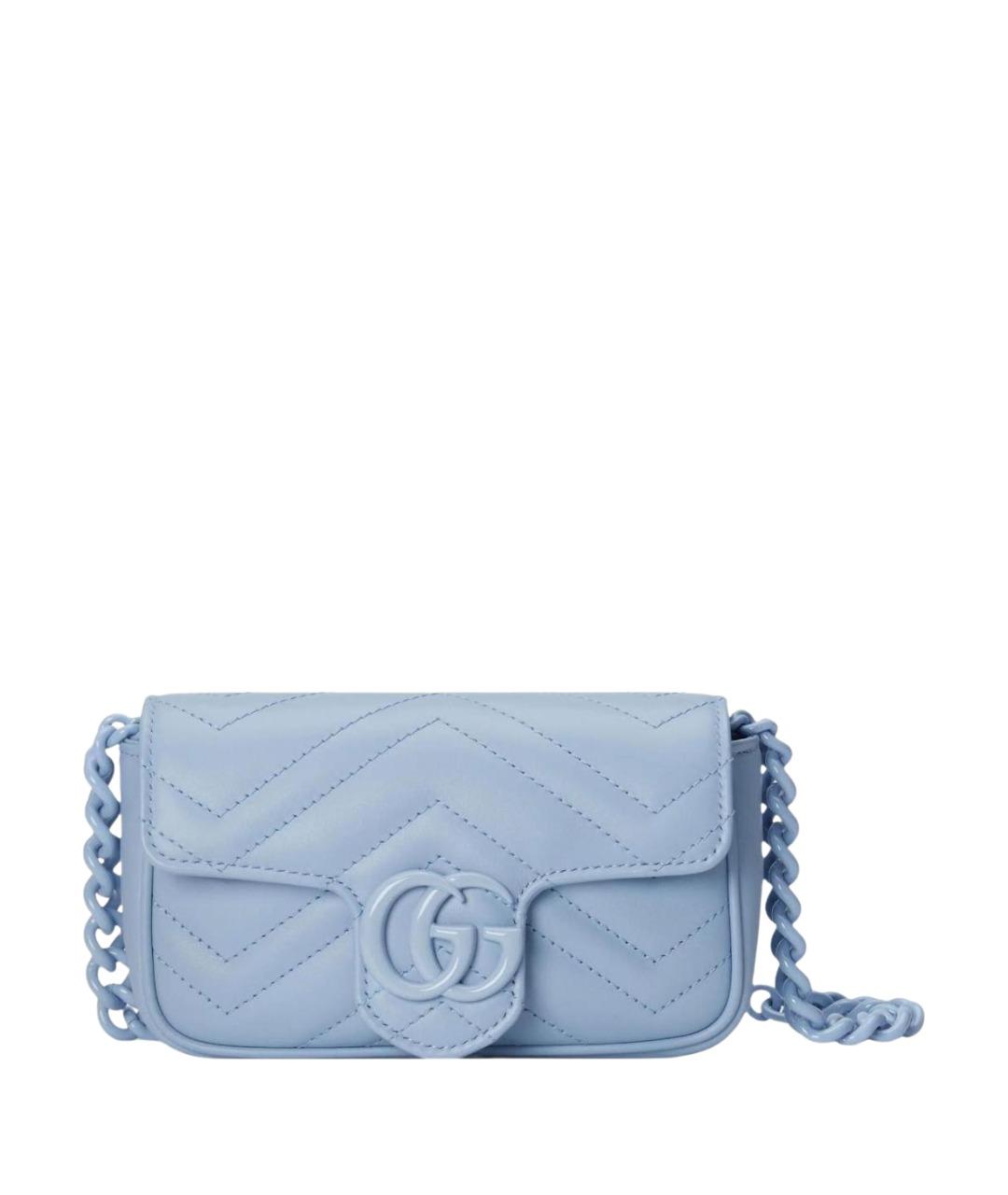 GUCCI Голубая кожаная сумка через плечо, фото 10