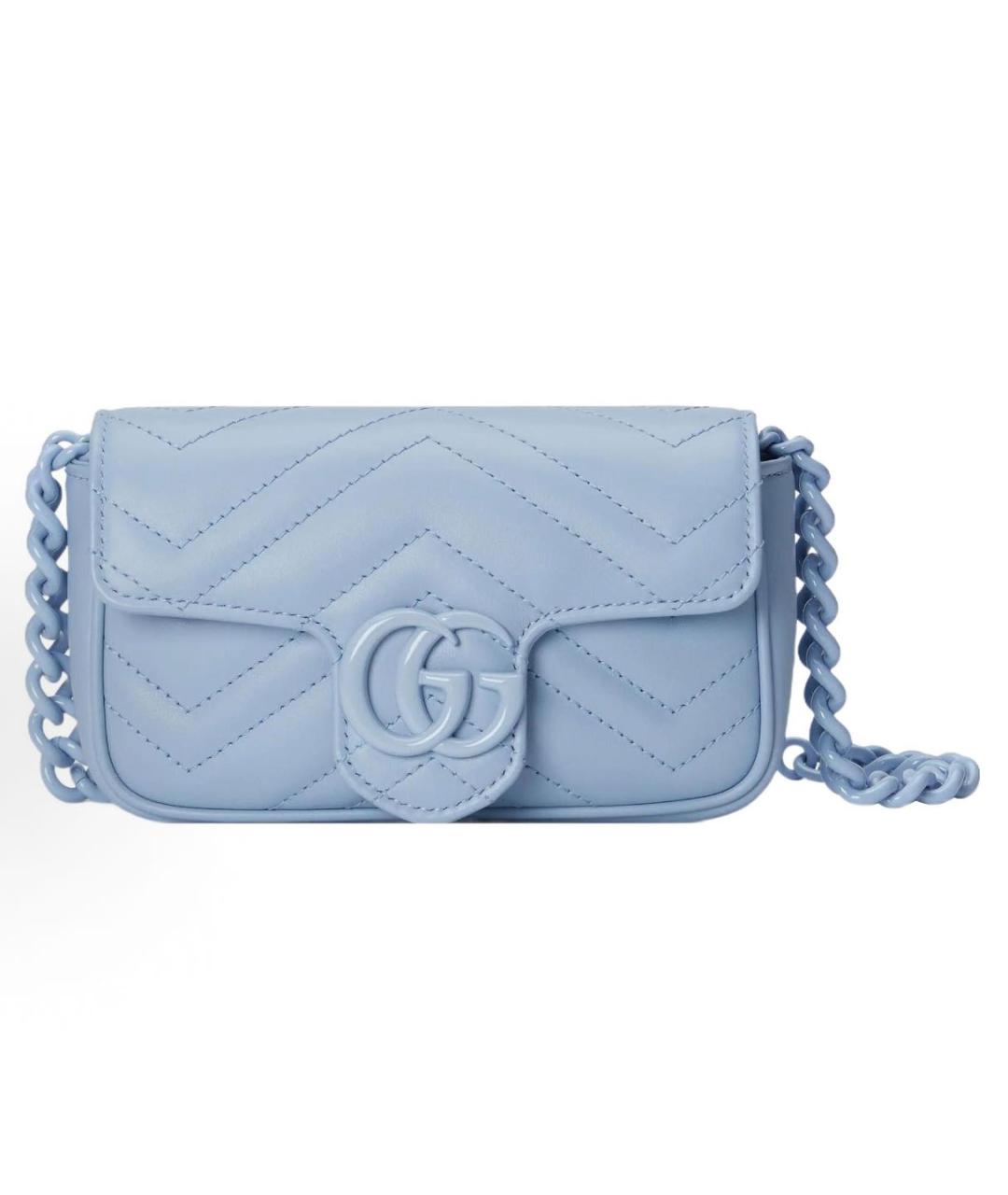 GUCCI Голубая кожаная сумка через плечо, фото 9