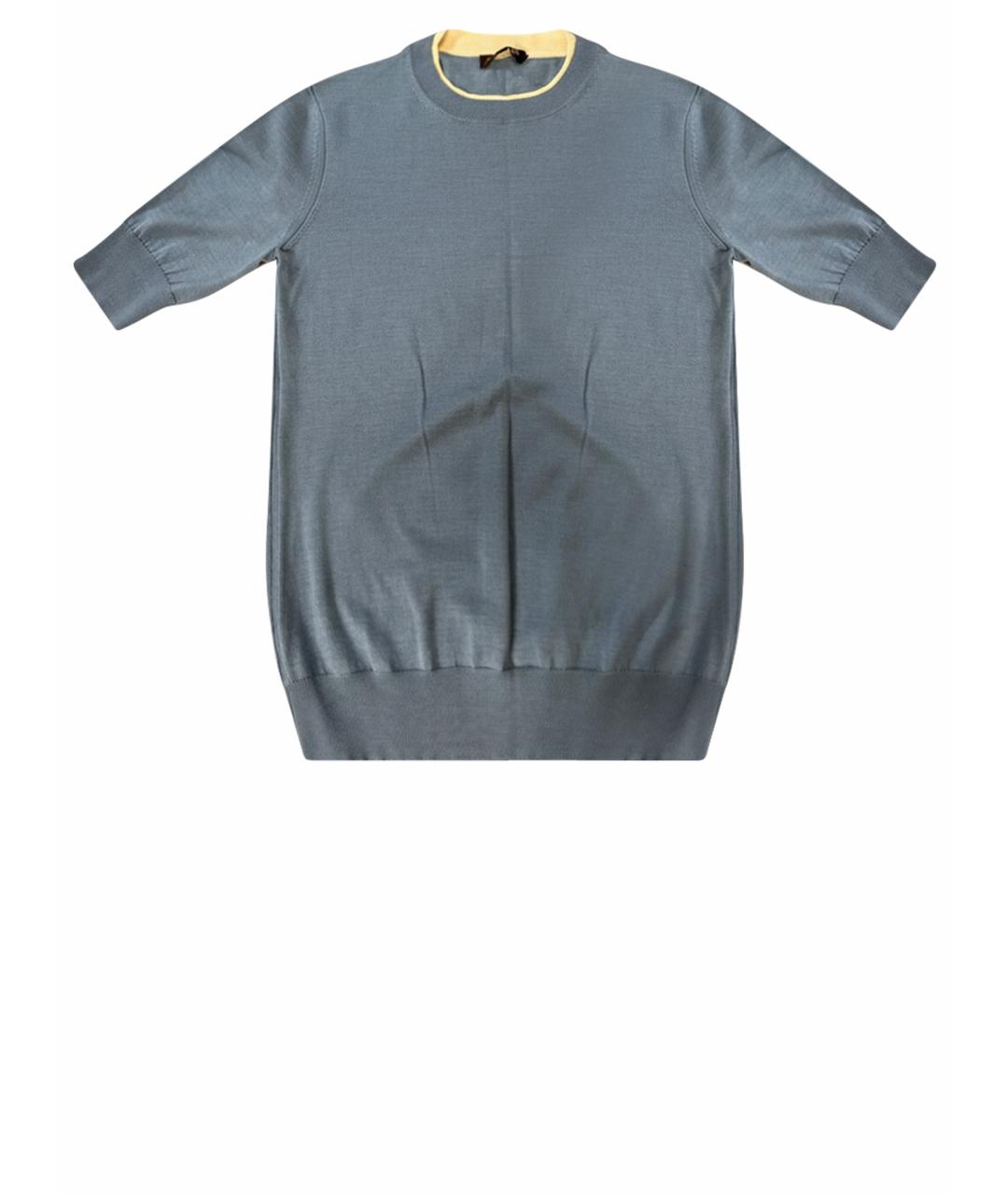 LORO PIANA Голубая кашемировая майка, фото 1