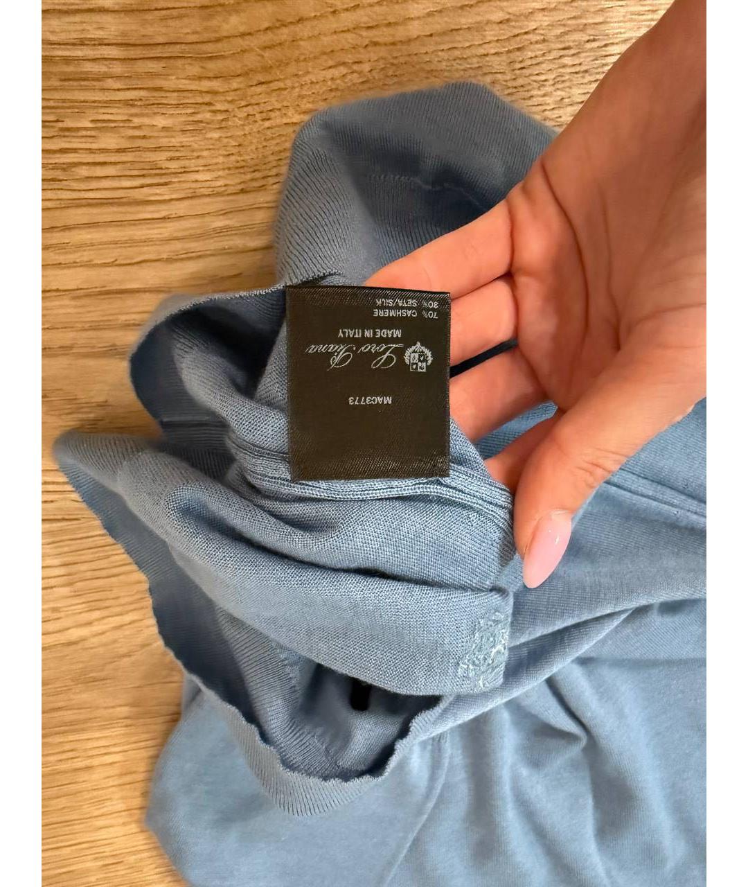 LORO PIANA Голубая кашемировая майка, фото 3