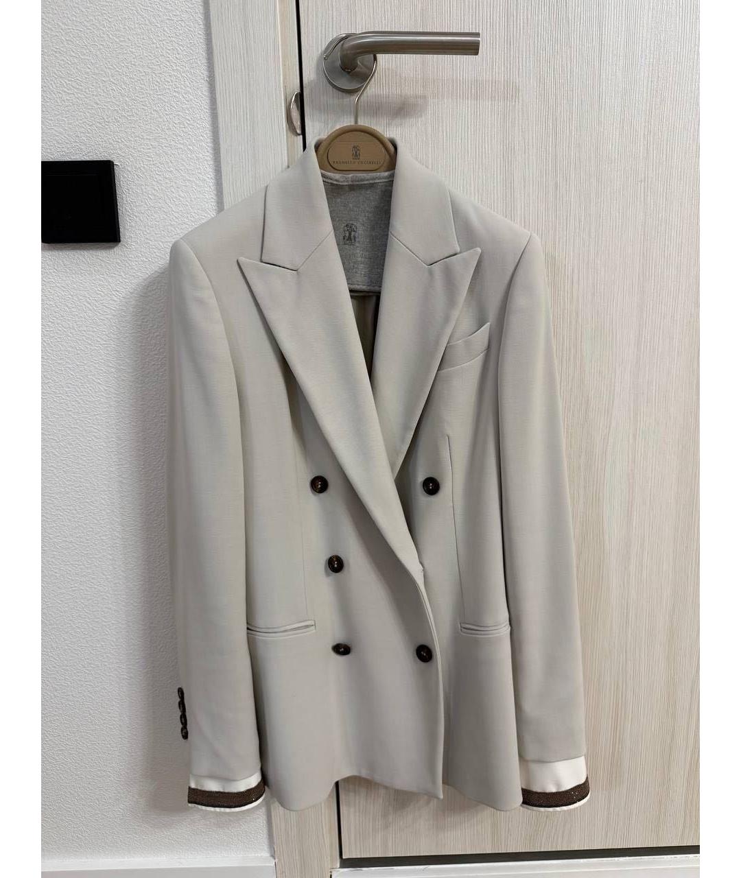 BRUNELLO CUCINELLI Бежевый хлопковый жакет/пиджак, фото 5