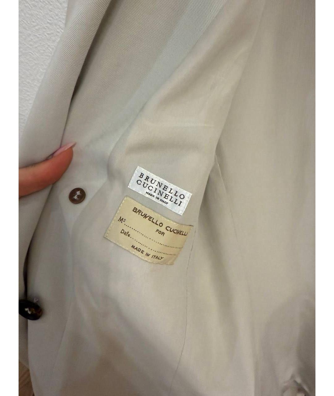 BRUNELLO CUCINELLI Бежевый хлопковый жакет/пиджак, фото 4