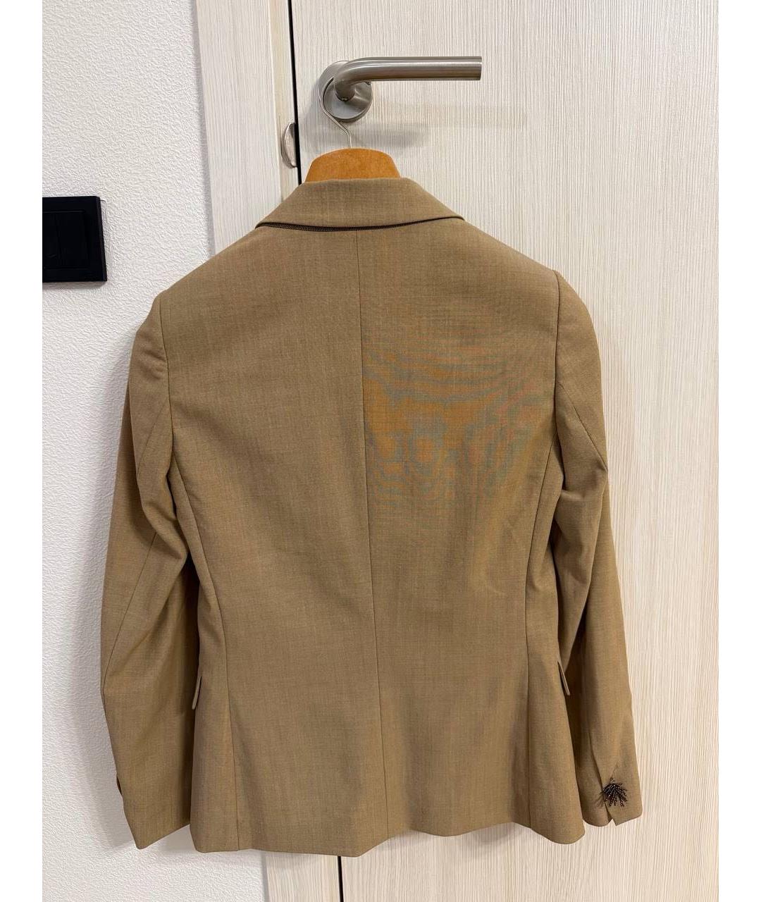 BRUNELLO CUCINELLI Коричневый хлопковый жакет/пиджак, фото 2