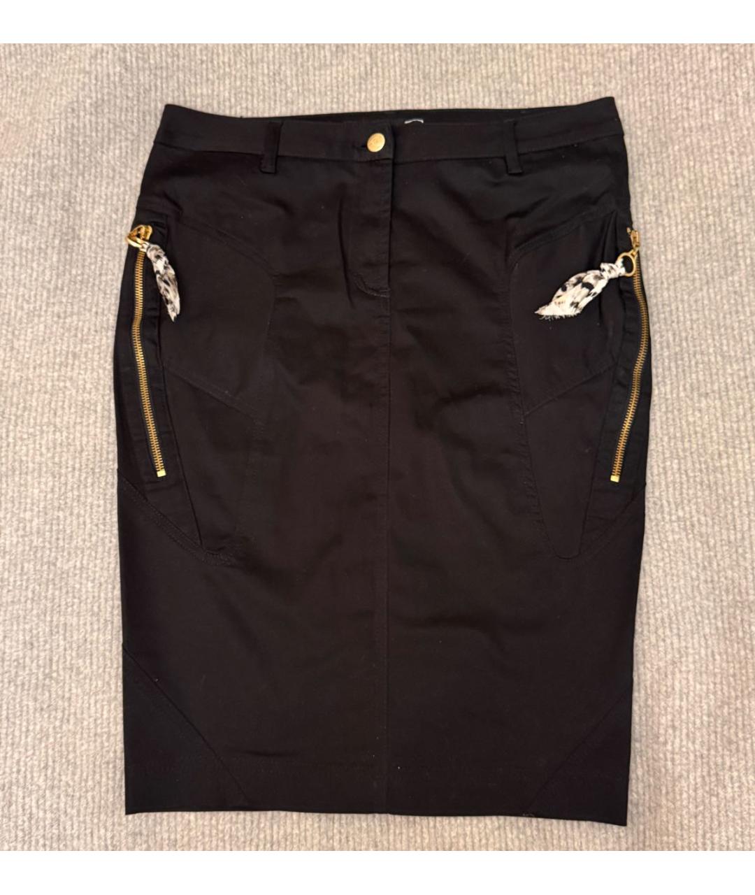 JUST CAVALLI Черная хлопковая юбка миди, фото 6