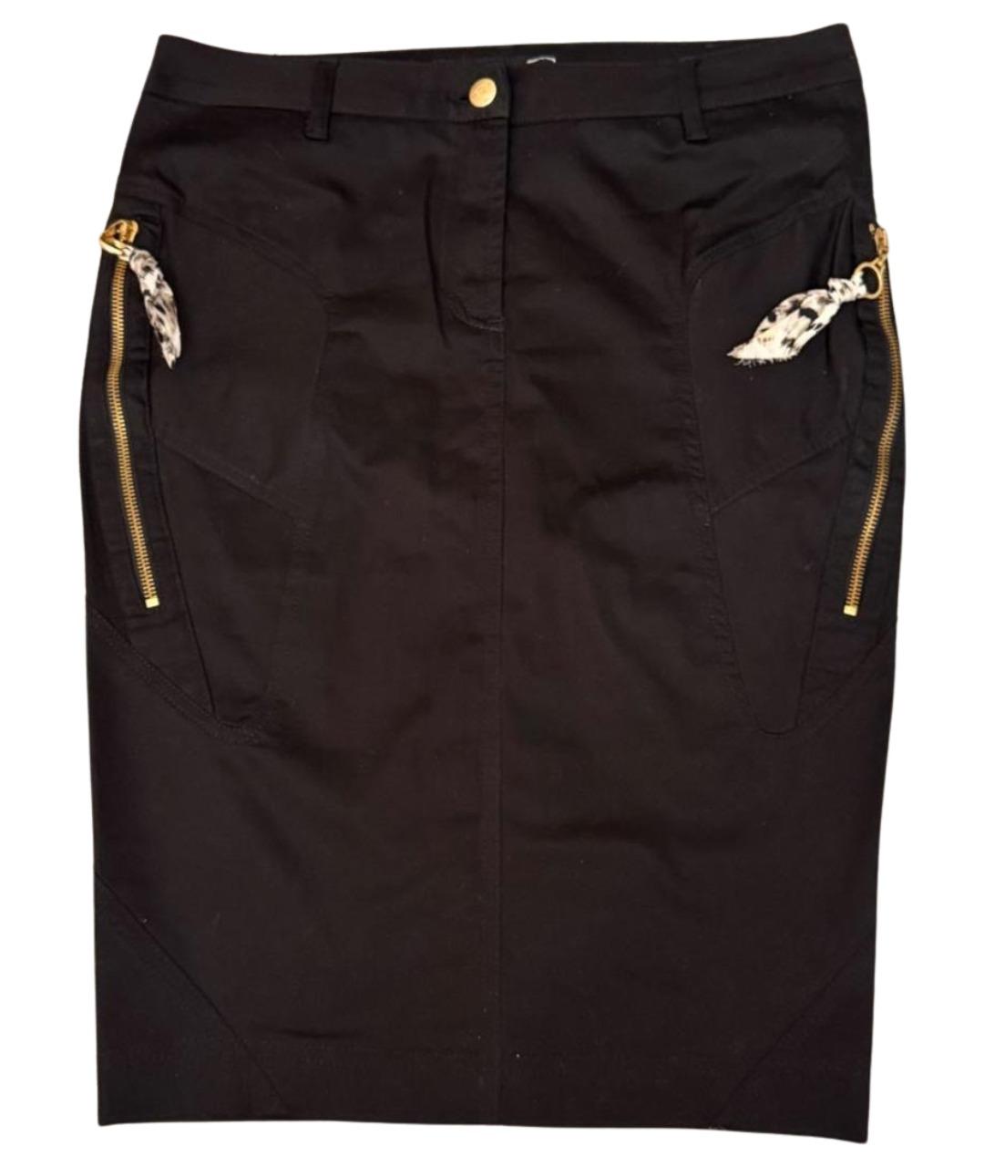 JUST CAVALLI Черная хлопковая юбка миди, фото 1