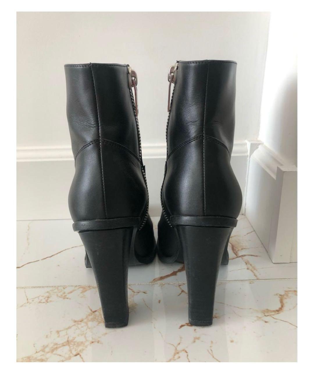 SAINT LAURENT Черные кожаные ботильоны, фото 4