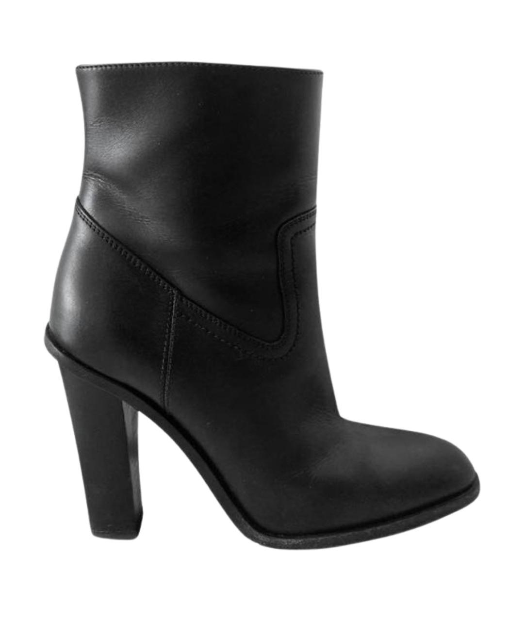 SAINT LAURENT Черные кожаные ботильоны, фото 1