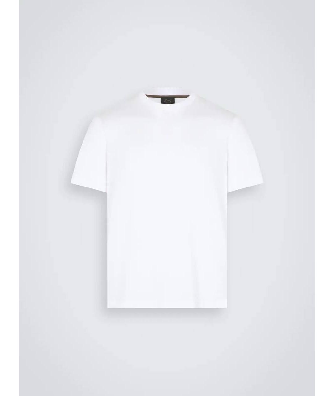BRIONI Белая хлопковая футболка, фото 5