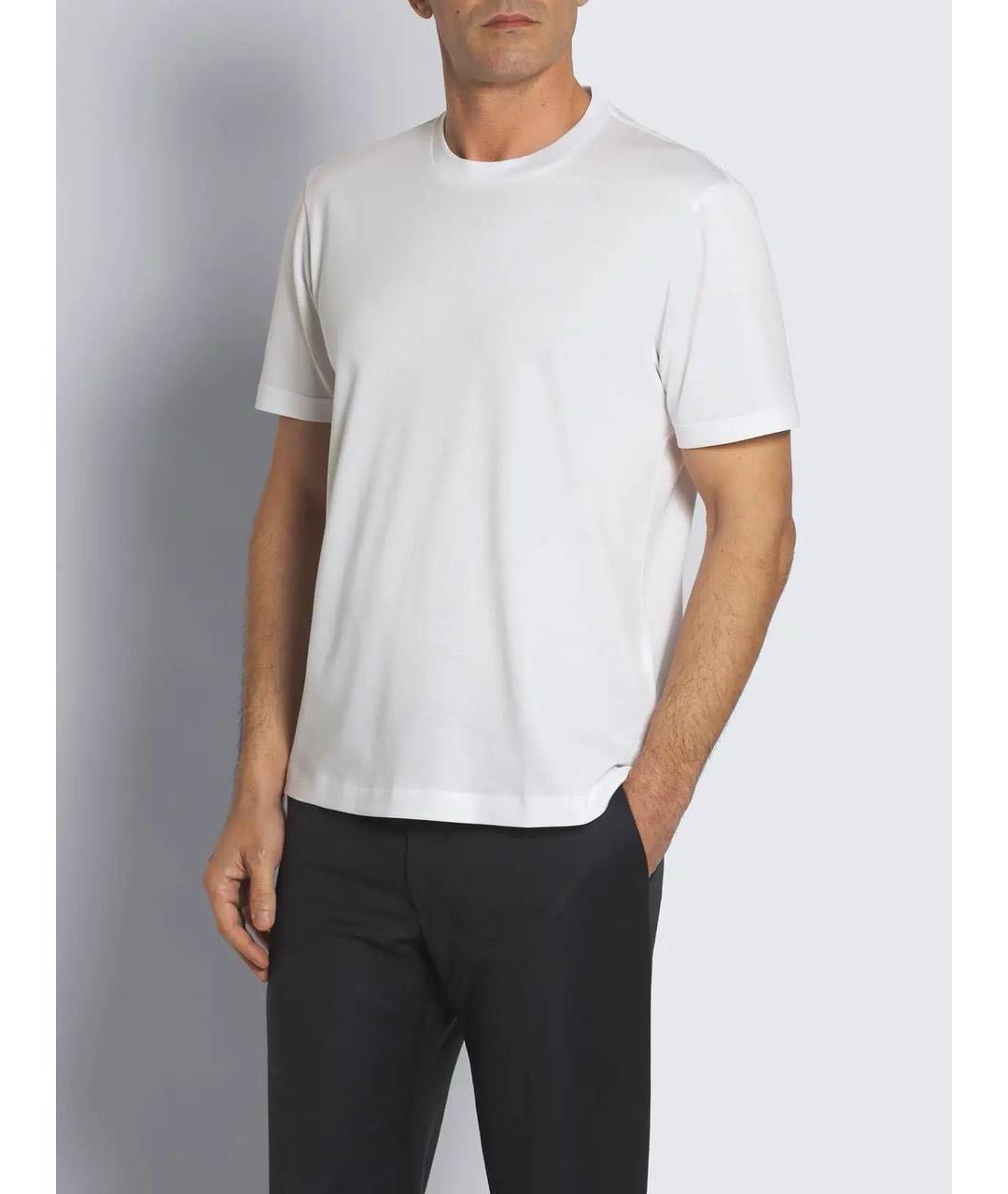 BRIONI Белая хлопковая футболка, фото 2