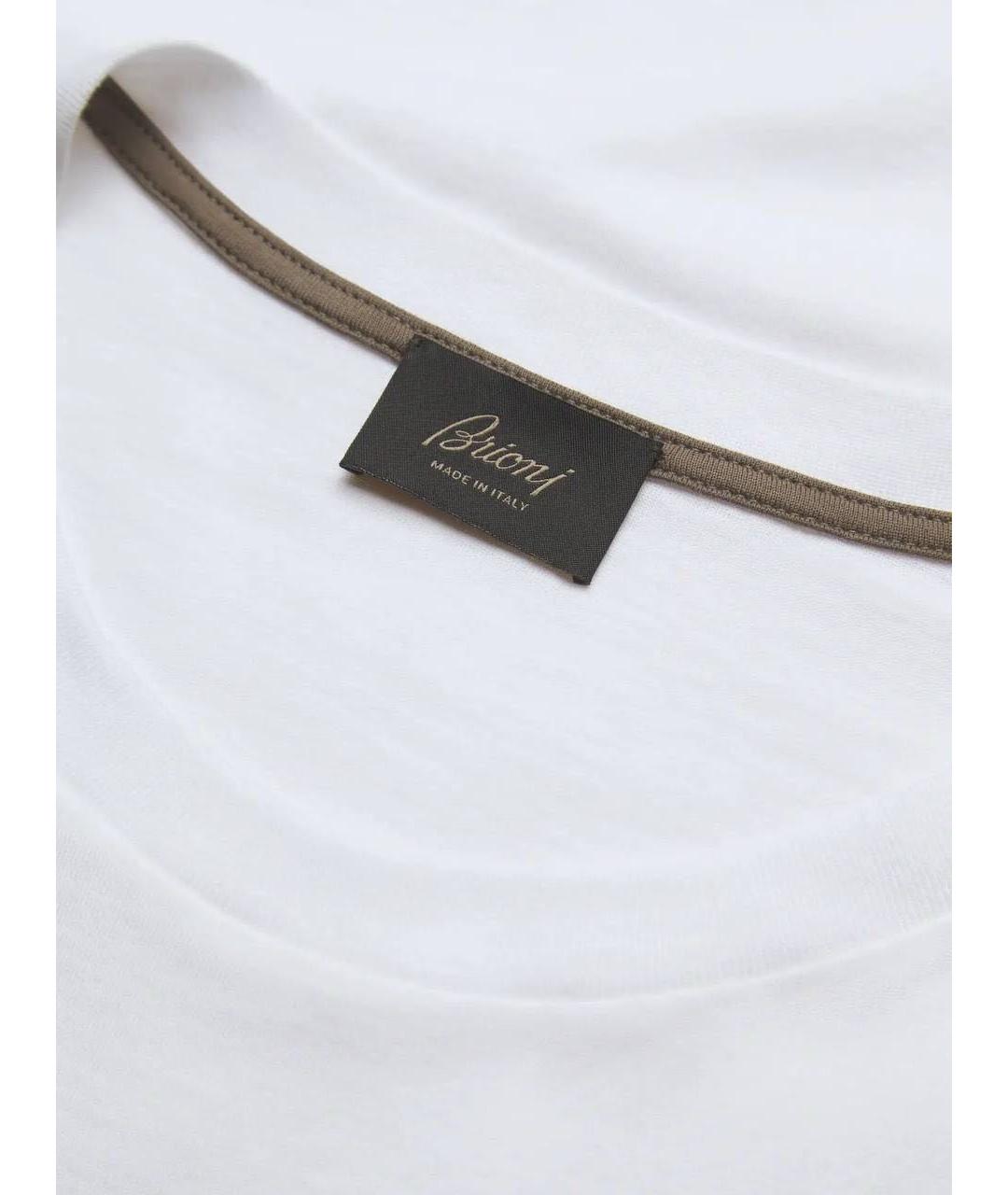 BRIONI Белая хлопковая футболка, фото 3