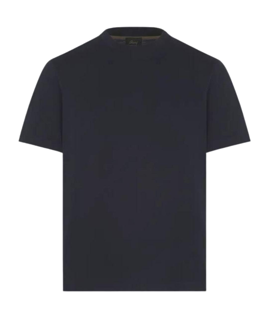 BRIONI Темно-синяя хлопковая футболка, фото 1